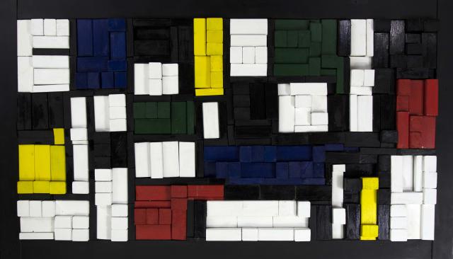 3D-Holzbild im Bauhausdesign