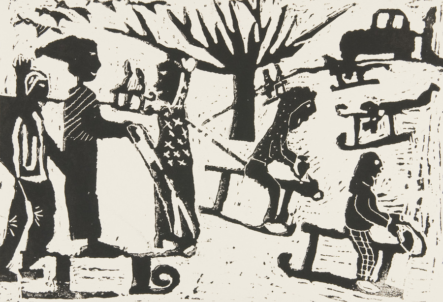 Winterlandschaft mit Personen