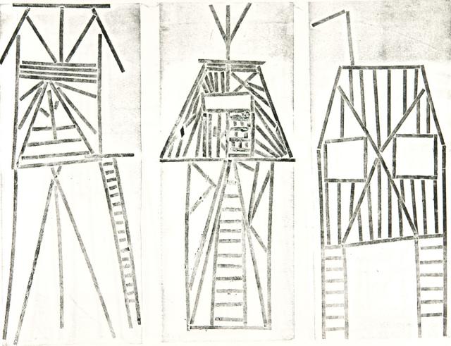 Papierdruck - Türme