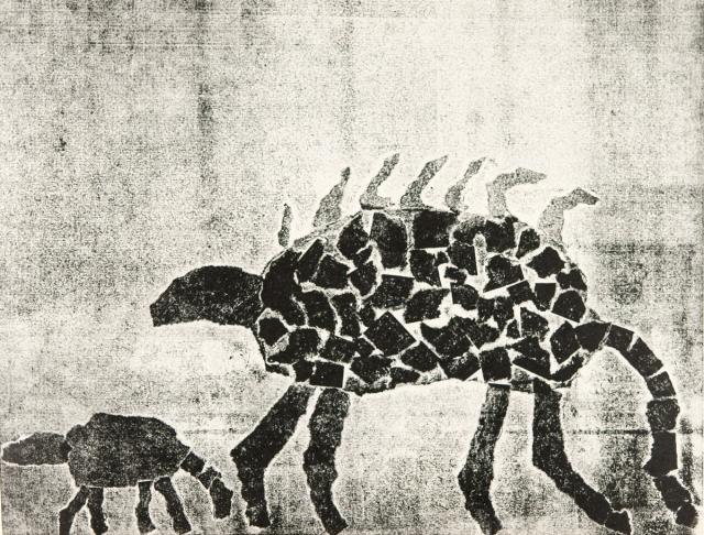 Papierdruck - Schuppentiere