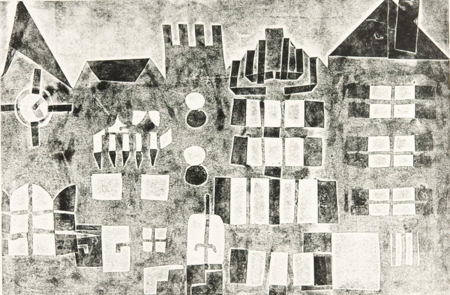 Papierdruck - Häuser