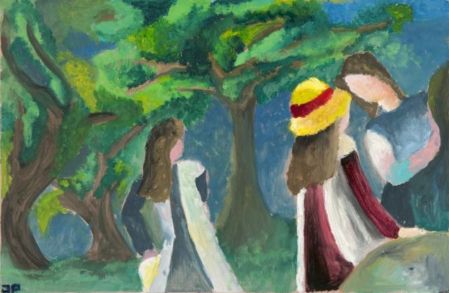 Macke: Mädchen unter Bäumen