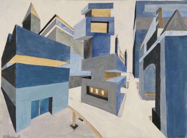 Perspektive mit 2 Fluchtpunkten: Futuristische Gebäude