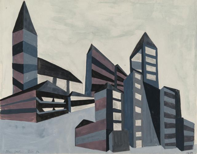 Perspektive mit 2 Fluchtpunkten: Futuristische Gebäude